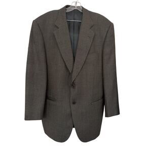 Lebole Gray, Brown, Blue Tweed Wool Blazer Jacket Sport Coat Italy Mens Size 46R